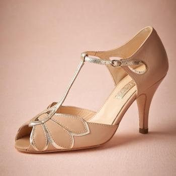 2018 Real Vintage Blush Wedding Shoes For Women Pumps T-Straps ...
