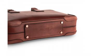 Italian Leather Briefcase with Shoulder Strap