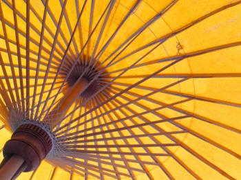 Bright Orange Oriental Sun Umbrella