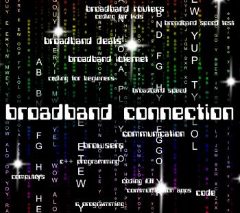 Broadband Connection Means World Wide Web And Computer