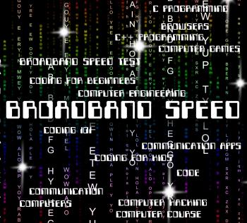 Broadband Speed Means World Wide Web And Computer