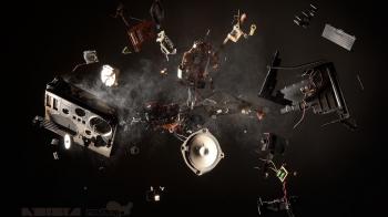Broken radio mess wallpaper | (17368)