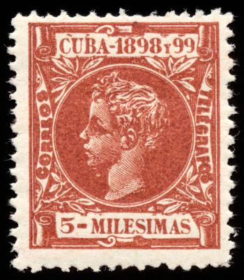 Brown King Alfonso XIII Stamp