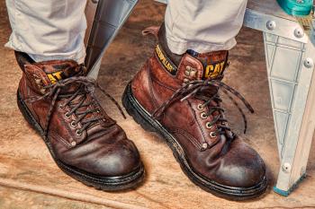 Brown Leather Caterpillar Safety Boots