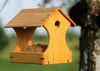 Brown Wooden Bird House Hanging on Tree