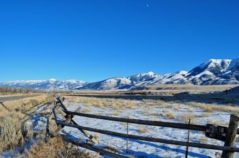 Brown Wooden Fence in Mountain Range