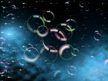 Bubbles Background Indicates Light Burst And Design