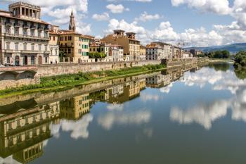 Building Reflections in the Fiume Arno