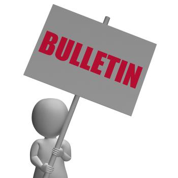 Bulletin Protest Banner Shows Official Notification Or Notice board