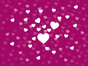 Bunch Of Hearts Background Shows Loving Couple Or Passionate Marriage