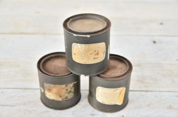MILITARY TIN CAN - Lot of 3 Iron Box Industrial French Campaign ...