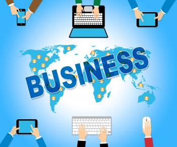 Business Online Represents Web Site And Commerce