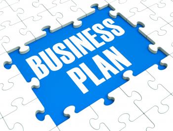 Business Plan Puzzle Shows Business Strategies