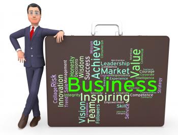 Business Words Represents E-Commerce Wordcloud And Businesses