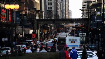 Chicago Illinois busy city street, wide Stock Video Footage ...