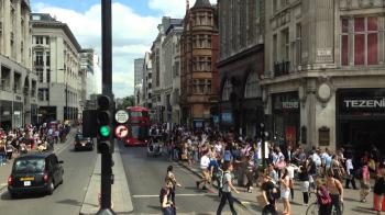 London Oxford street — a busy crossroad, view from the bus - YouTube