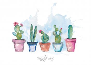 Watercolor Cactus Clip Art Watercolor C | Design Bundles