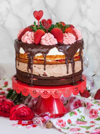 Strawberry Tuxedo Cake - Tatyanas Everyday Food