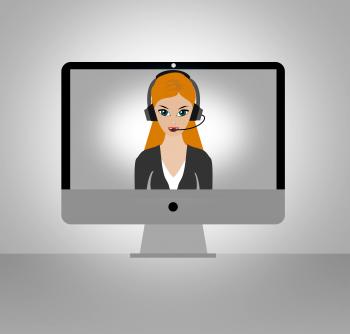Call center girl - Remote assistance concept