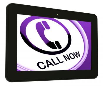 Call Now Tablet Shows Talk or Chat