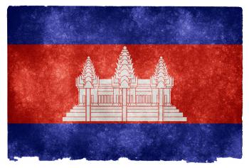 Cambodia Grunge Flag