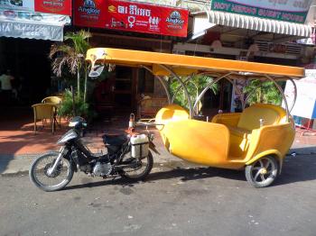 Cambodian tuk tuk taxi