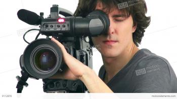 Professional Cameraman, Isolated On White Background Stock video ...