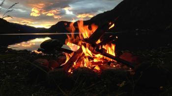 Lakeside Campfire with Relaxing Nature Night Sounds (HD) - YouTube