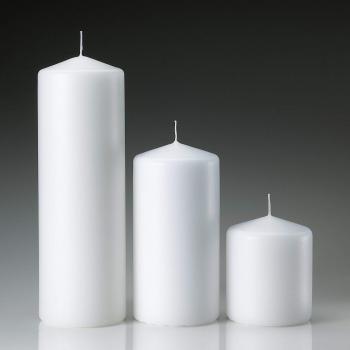 Amazon.com: White Pillar Candle Variety Set - 3 Unscented Pillar ...