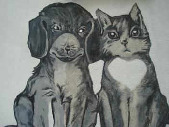 Cat and dog painting