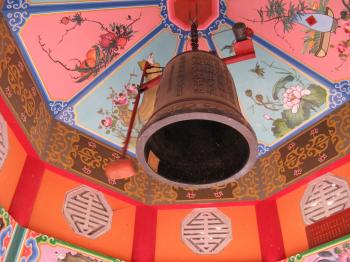 Ceiling bell in Asian temple