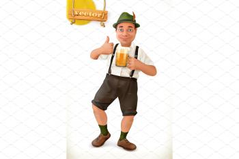 Man with beer. Oktoberfest. Vector ~ Illustrations ~ Creative Market