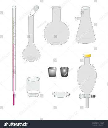 Glassware Names Chemistry Laboratory Thermometer Volumetric Stock ...
