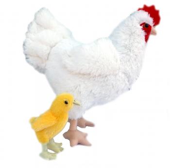 Amazon.com: ADORE 12" Standing Pearl the Hen Chicken with Baby Chick ...