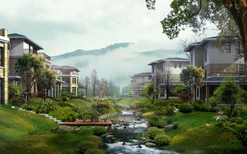 Japan China Digital Landscape | Villages-Pictures & Painting of ...