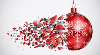 Broken red Christmas ball - Beating Trauma
