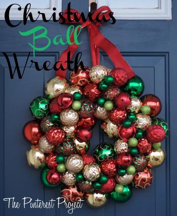 A Christmas-y Christmas Ball Wreath | The Pinterest Project