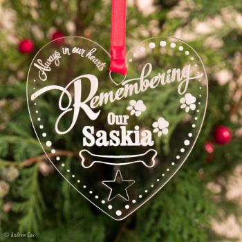 Pet Dog/Cat Memorial Christmas Bauble Personalised Engraved