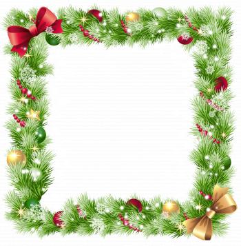 Christmas PNG Frame with Ornaments and Snowflakes | Gallery ...