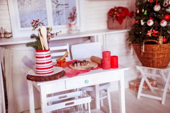 Christmas Decorations on Table
