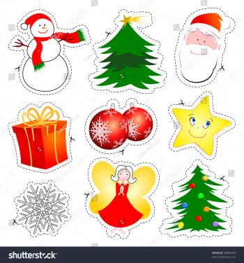 Vector Illustration Consists Series Christmas Figures Stock Vector ...