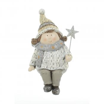 19cm Sitting Children Boy Girl Figures Christmas Xmas Home Room ...