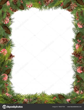 Christmas Frame of Pine Cones, Branches, and Peppermints — Stock ...