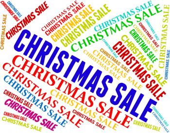 Christmas Sale Represents Bargain Save And Text