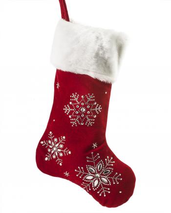 Beaded Snowfall Christmas Stocking | Treetopia