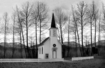 Church Behind of Bare Trees