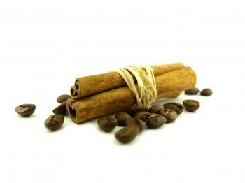 Cinnamon and coffee beans