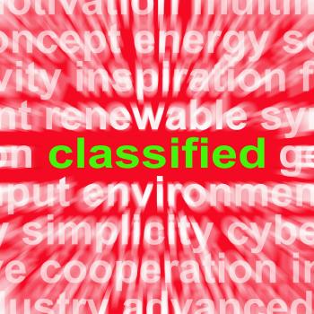 Classified Word Shows Top Secret Or Confidential Document