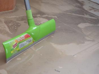 Cleaning up a dirty floor