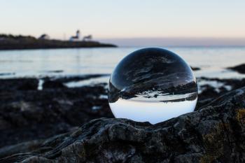 Clear Ball on Gray Rock